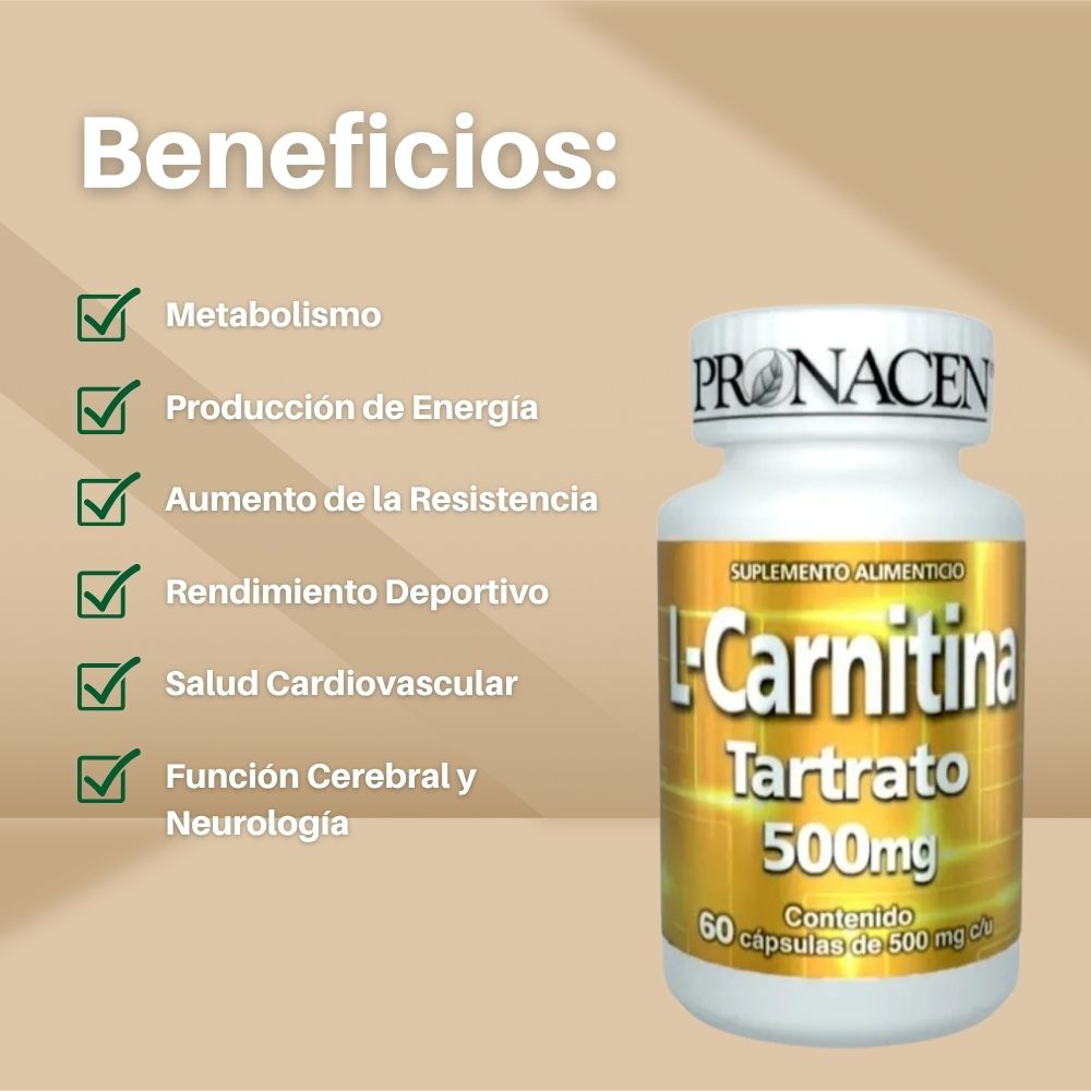 L-carnitina Tartrato 500mg (60 Caps) Pronacen
