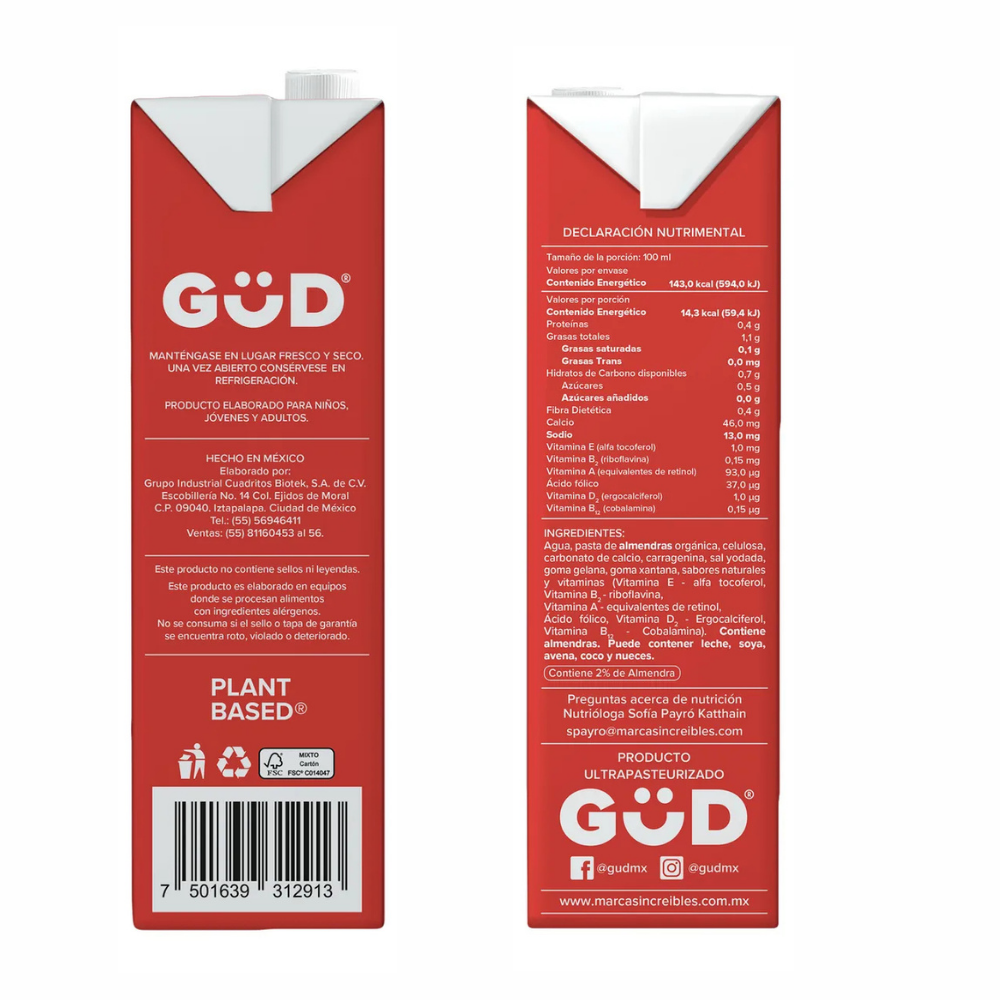 Leche de Almendra Barista GUD 1L | Espuma Estable | Omoyal