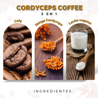 Café adicionado con Hongo Cordyceps. Cordyceps Coffee (25 sobres)