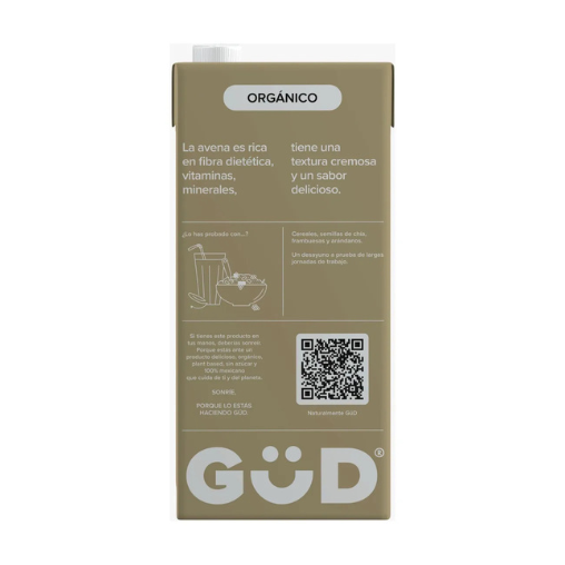 Alimento Líquido Güd Avena Orgánico sin Azucar 1L