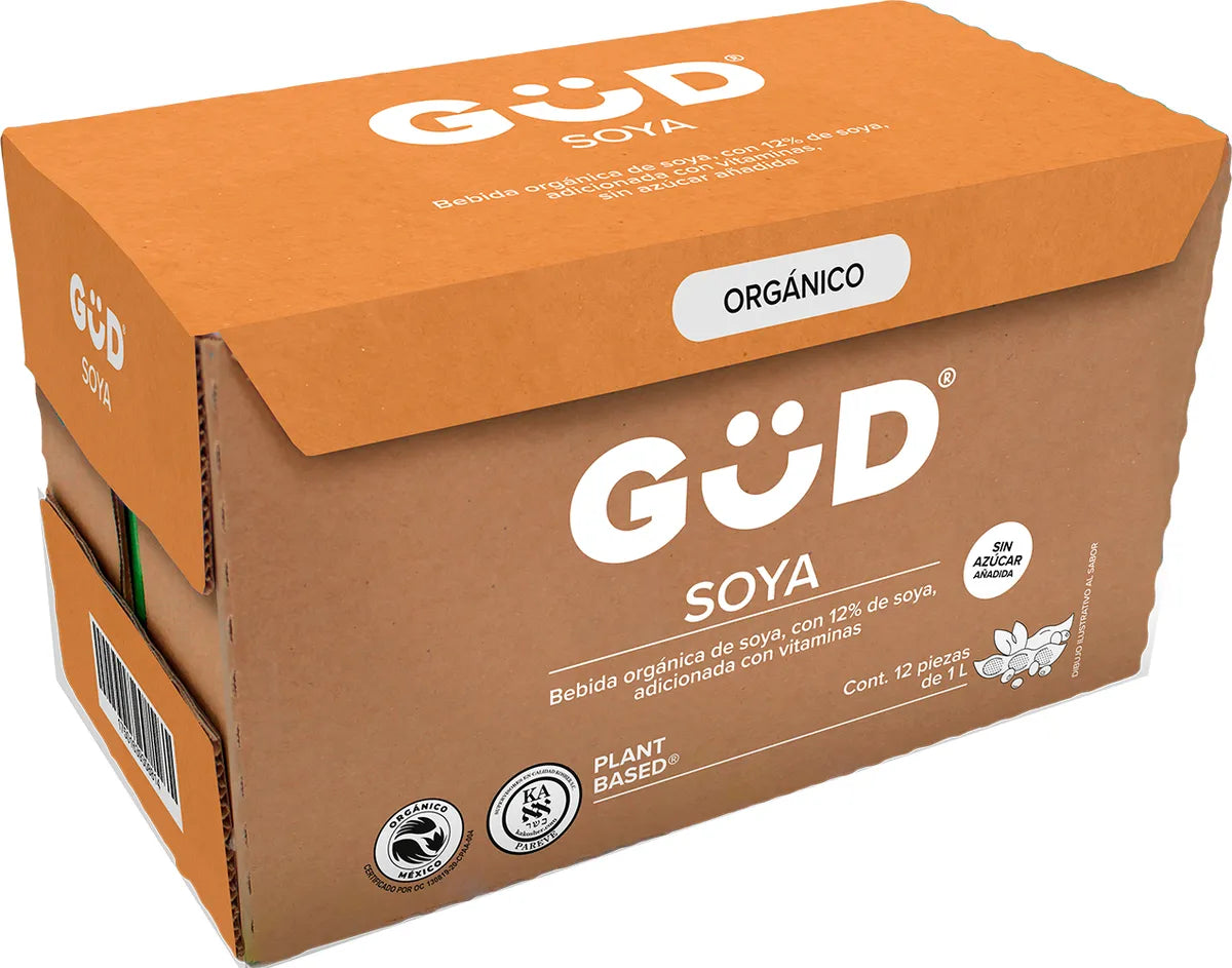 Leche De Soya Orgánica Sin Azúcar Güd Paquete 12 Litros