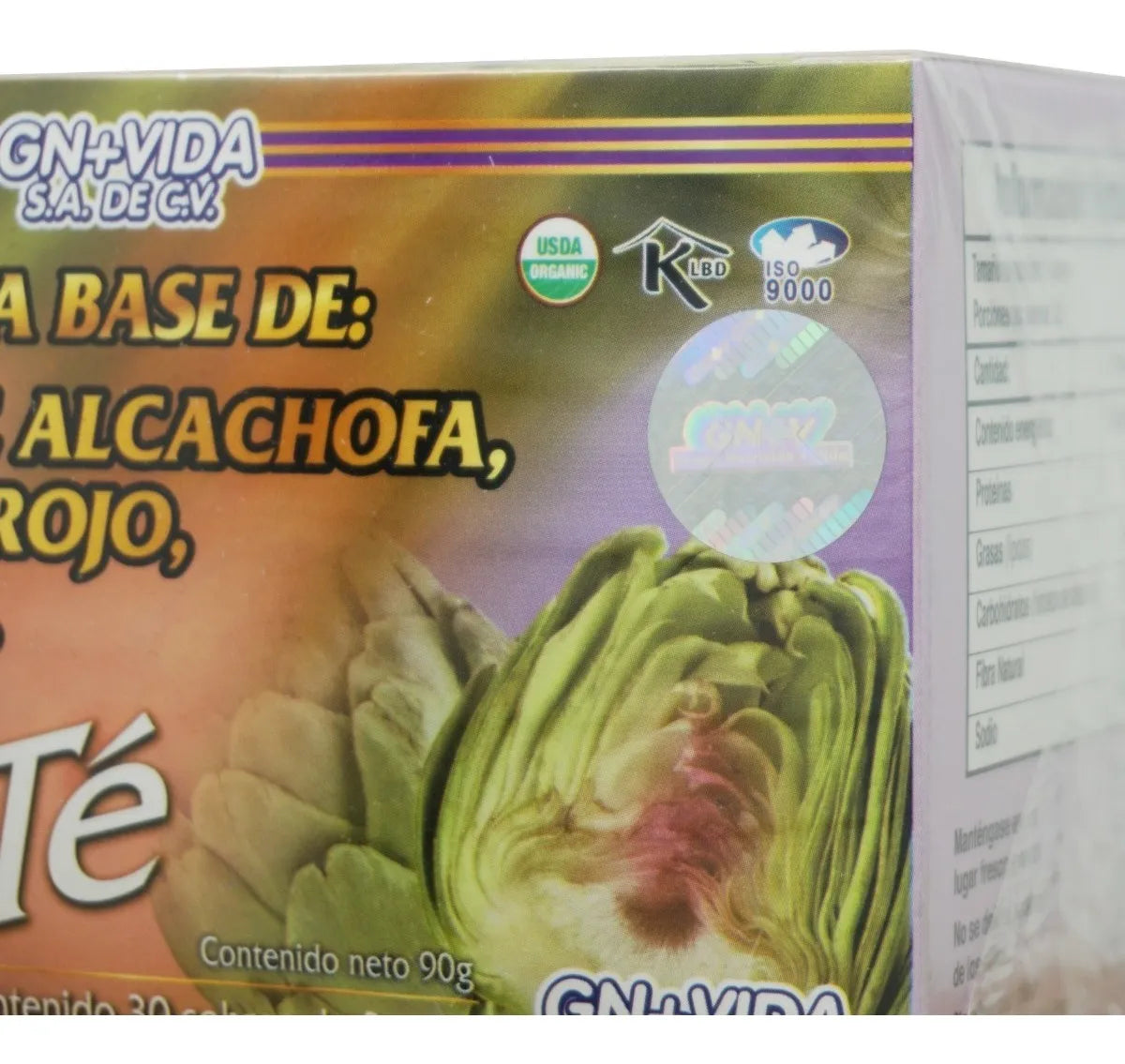 Té de Alcachofa (Corazón De Alcachofa, Té Verde, Té Rojo y Té Blanco) 30 Sobres GN+Vida