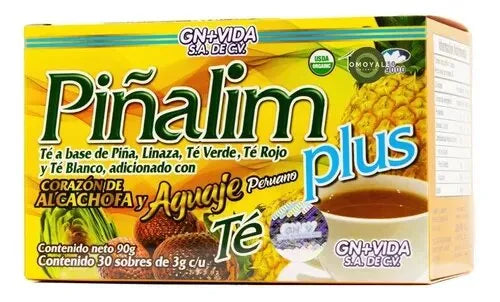 Té Piñalim Plus Con Alcachofa Y Aguaje (30 Sobres) Gn+vida
