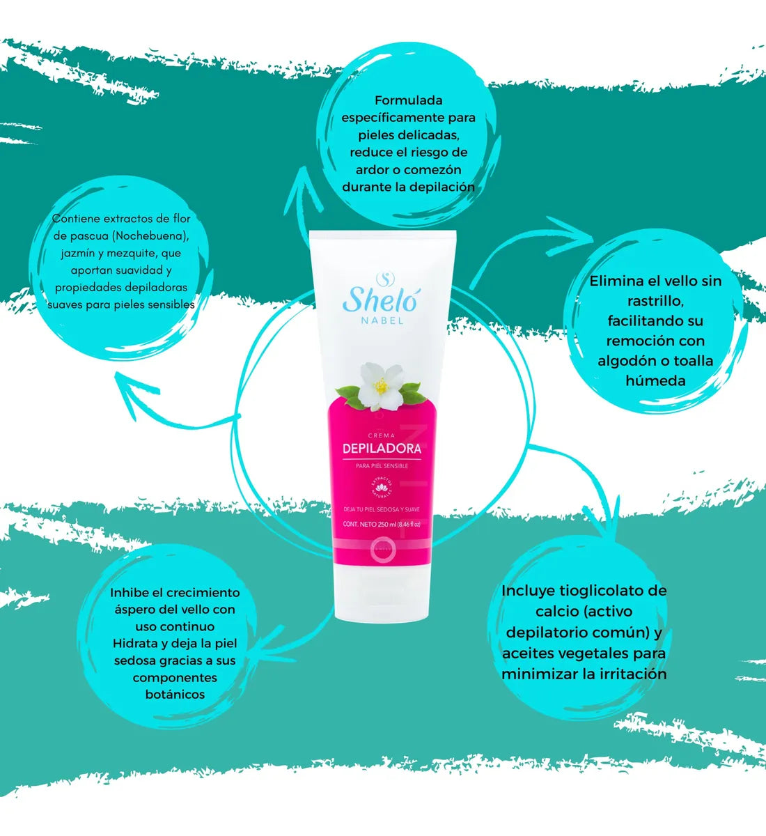 Crema Depilatoria Piel Sensible 250ml Sheló Nabel