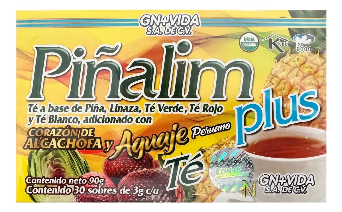 Té Piñalim Plus Con Alcachofa Y Aguaje (30 Sobres) Gn+vida