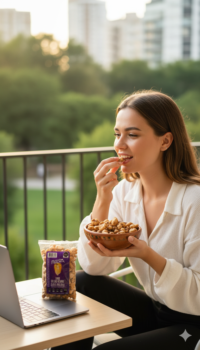 Maicitos Inflados al Vapor Sabor Salsas Negras (50g) | Botana Crujiente Libre de Gluten