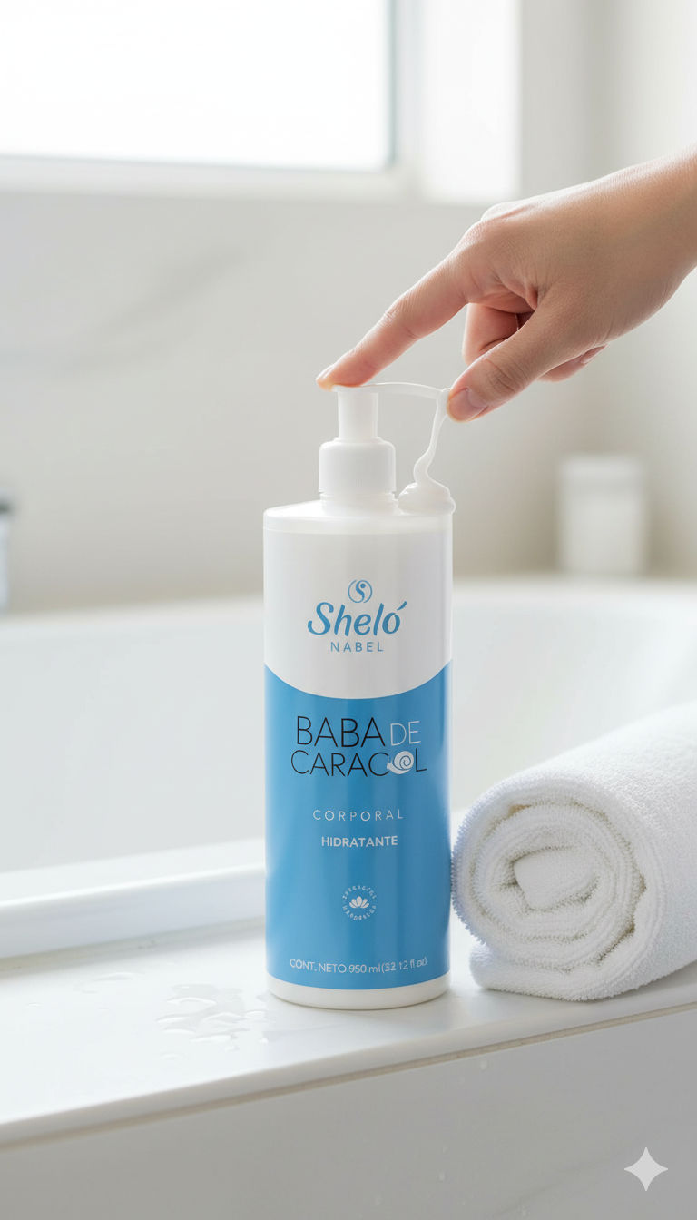 Crema Corporal Baba de Caracol Sheló (950ml) | Humectación para Piel Suave y Tersa