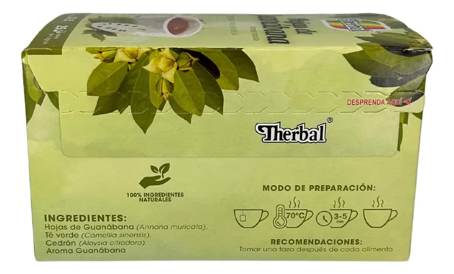 Infusión de Hojas de Guanábana Therbal (30 Sobres) | Bienestar y Equilibrio Natural