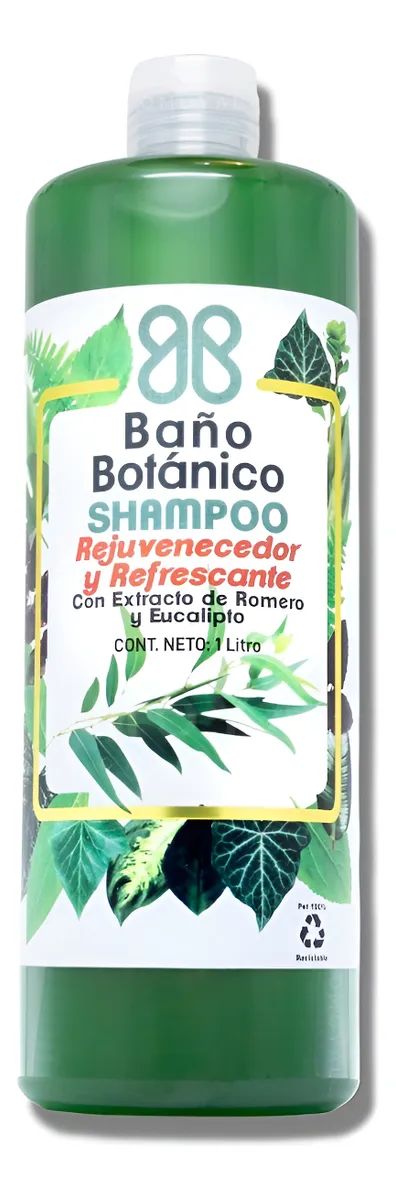 Shampoo Baño Botanico Eucalipto y Romero (1 Lt) | Fórmula Herbal Revitalizante