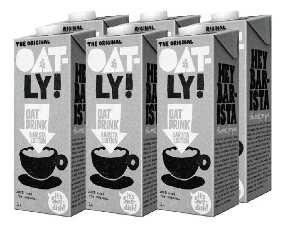 Avena en liquida OATLY! Barista caja 1 kg pack x 6 u