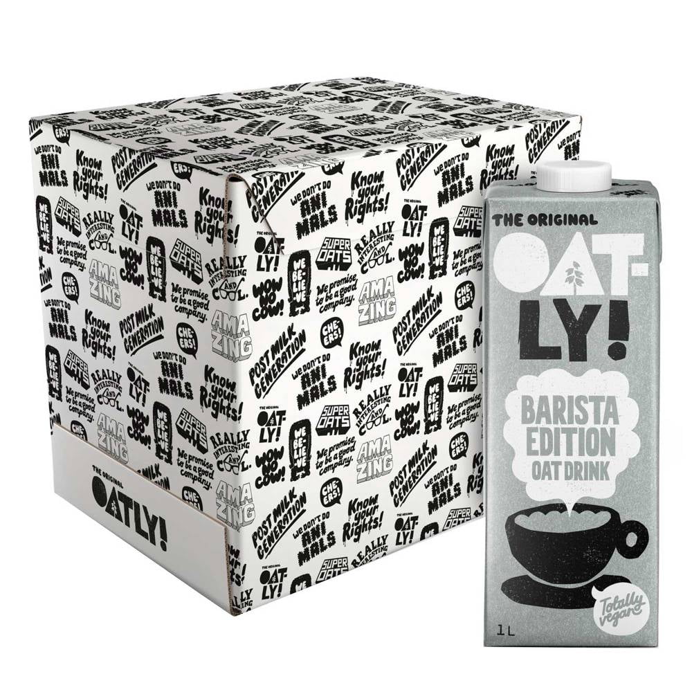 Avena en liquida OATLY! Barista caja 1 kg pack x 6 u